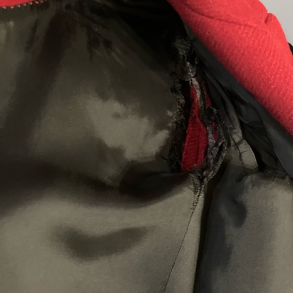 Zara Burgundy Red Overcoat - Picture 6 of 7